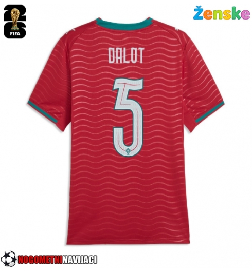 Ženske Nogometnih dresov Portugalska Diogo Dalot #5 Domači SP 2026 Kratki rokavi Ženske Nogometnih dresov Portugalska Diogo Dalot #5 Domači SP 2026 Kratki rokavi